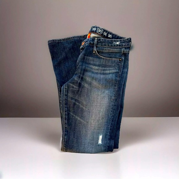 The Earnest Sewn Womens Keaton 247 Jeans size 30x32 Distressed Medium Wash Boot - Picture 1 of 8